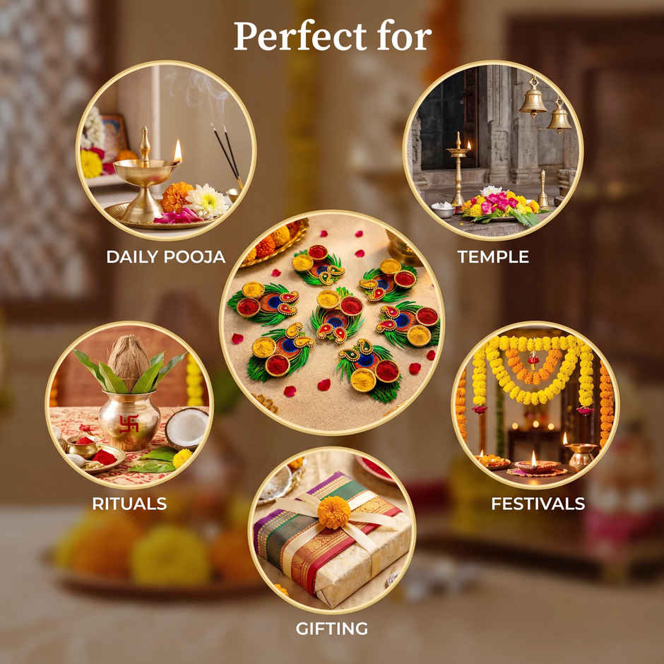 Puja Thali Peacock Feather Design for Rakhi, Pooja, Home Temple & Festive Decor | From House of Cycle