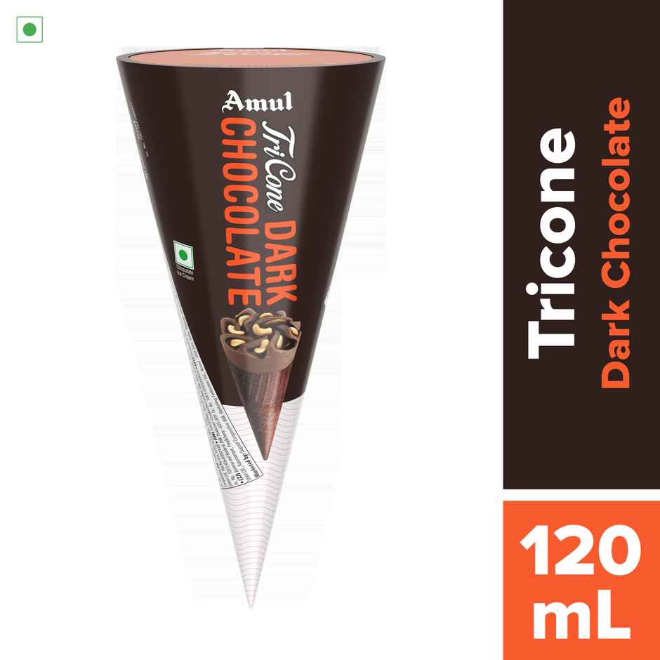 Amul Tricone Dark Choco Ice Cream Cone | Creamy & Enjoyable