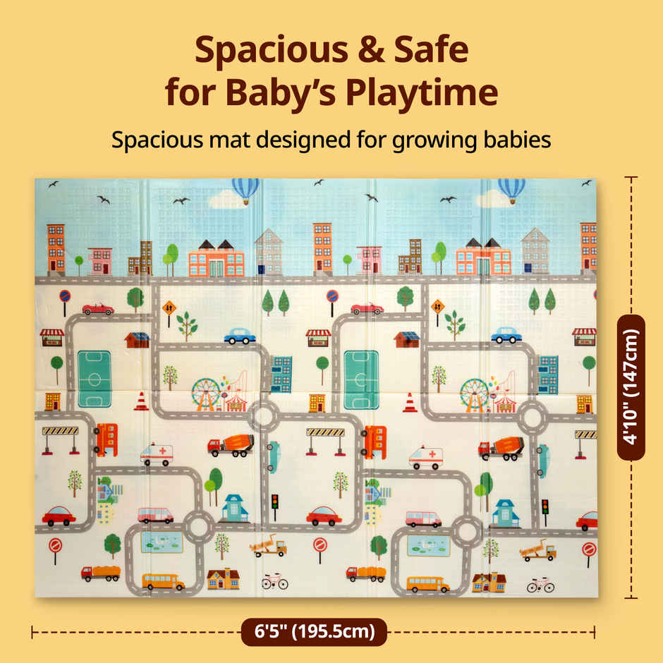 LuvLap Cityscape Double Sided Water Proof Baby Floor Mat Multicolor