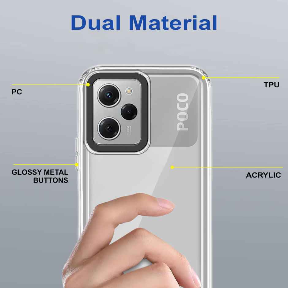 Zapcase Back Cover for Poco X5 Pro 5G | Space-Clear