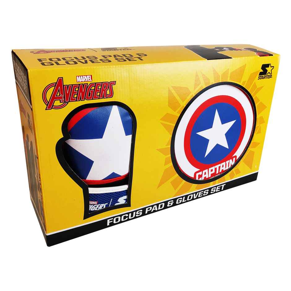 Hamleys Starter Captain America Boxing Glove And Focus Pad Multicolour, 3Y+