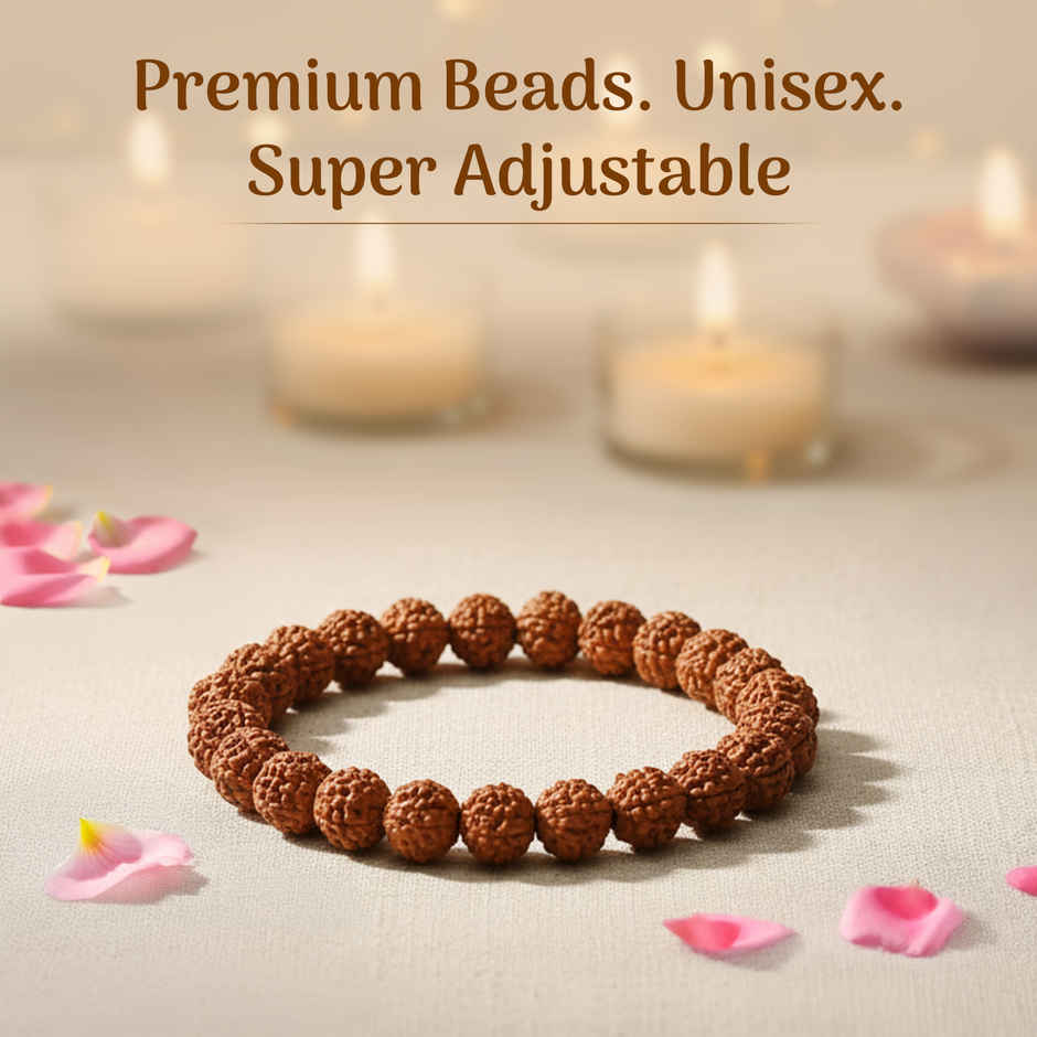 5 Mukhi Rudraksha Om Shanthi Bracelet for Spiritual Wear | Cycle Pure