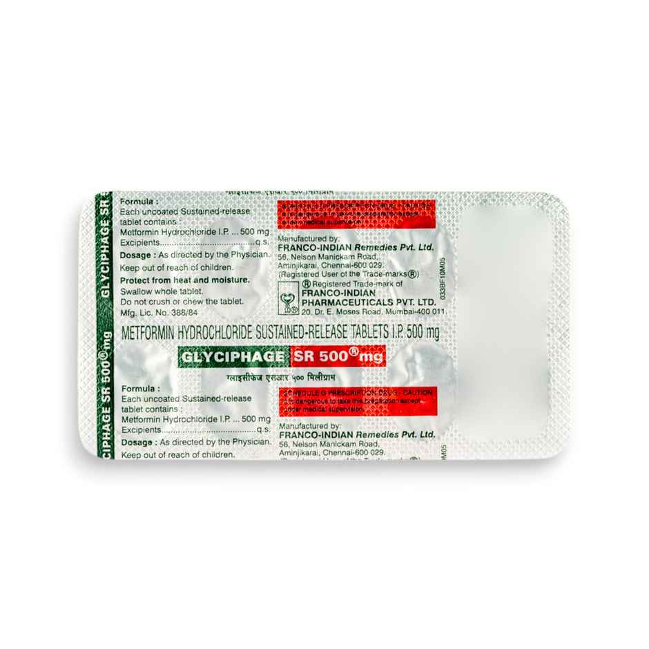 Glyciphage SR 500mg Tablet