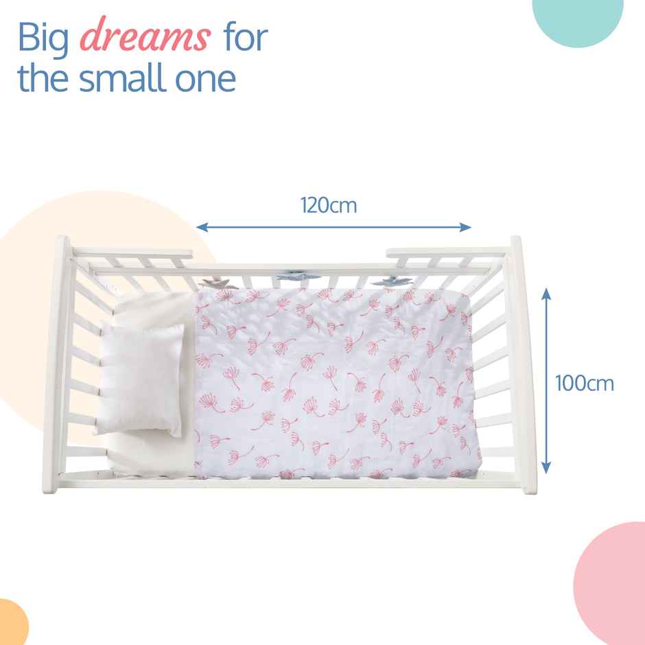 LuvLap 100% Cotton Muslin Baby Swaddle Set | Pack of 3 | 120cm x 100cm | 0-18 Month+ | Baby Towel