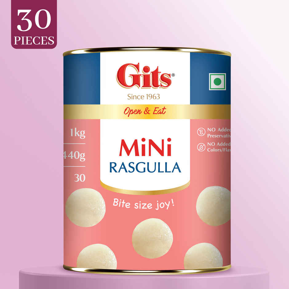 Gits MiNi Rasgulla Open & Eat Tin | Soft & Juicy