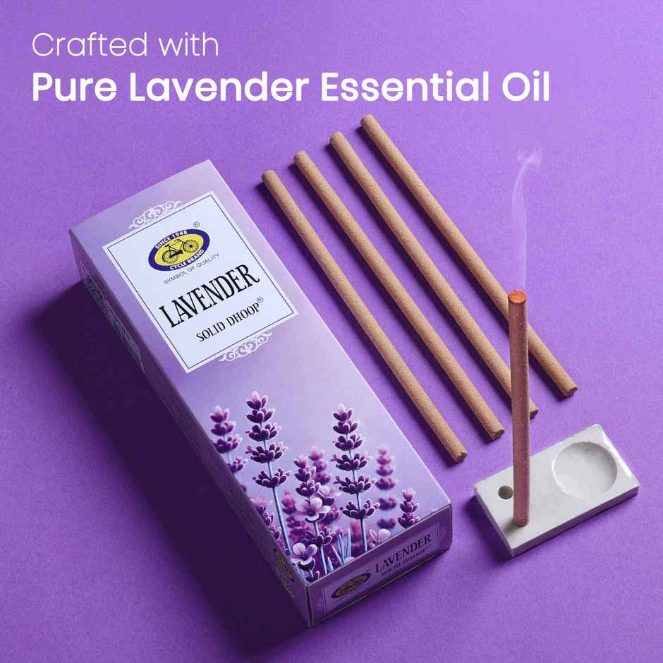 Pure Lavender Bambooless Solid Dhoop Stick | 6 inchSticks