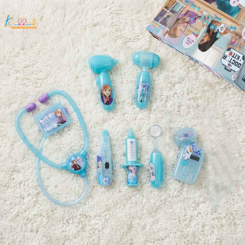 Kriiddaank Disney Frozen Medical Kit with Stethoscope, Syringe & Accessories (8 Pcs) Non Electric