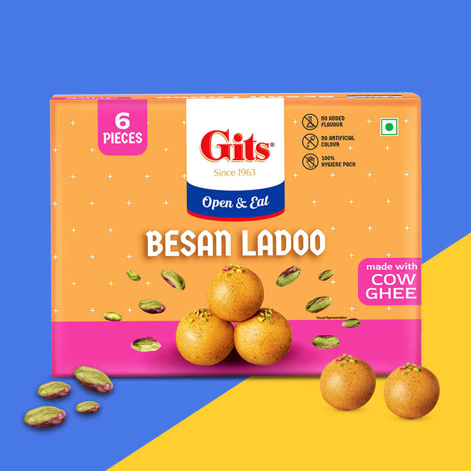 Gits Mini Rasgulla Tin (200g) & Gits Besan Laddoo (200g) Combo