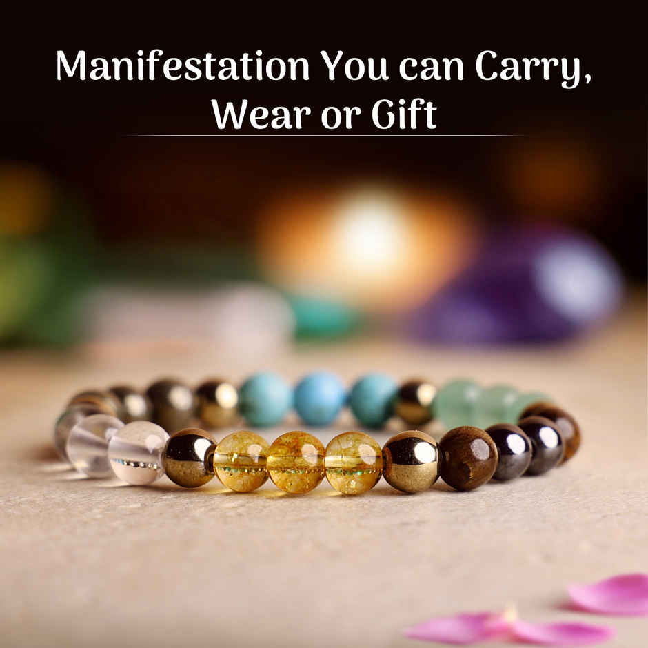 Cycle Pure Om Shanthi Dhan Yog Citrine & Aventurine Bracelet Attract Wealth