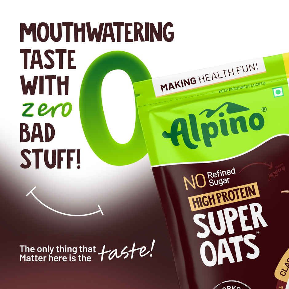 Alpino 24g High Protein Super Oats Classic Coffee with Rosemary Extract | No Refined Sugar & Salt