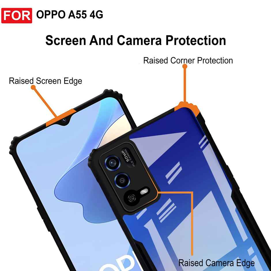 Zapcase Back Cover for OPPO A55 | Matte-Black