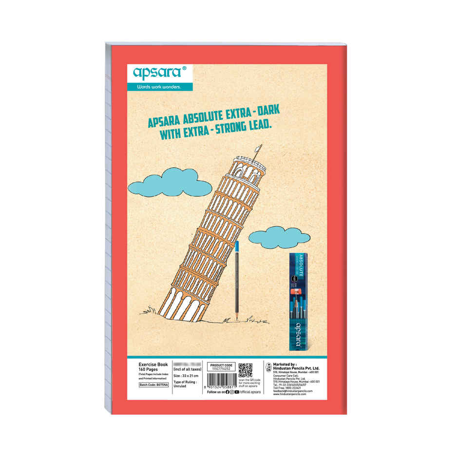 Apsara Mahabar (Fullscape) Notebook | Unruled| 33 Cm x 21 Cm | 160 Pages |Gsm 56 | Assorted Design