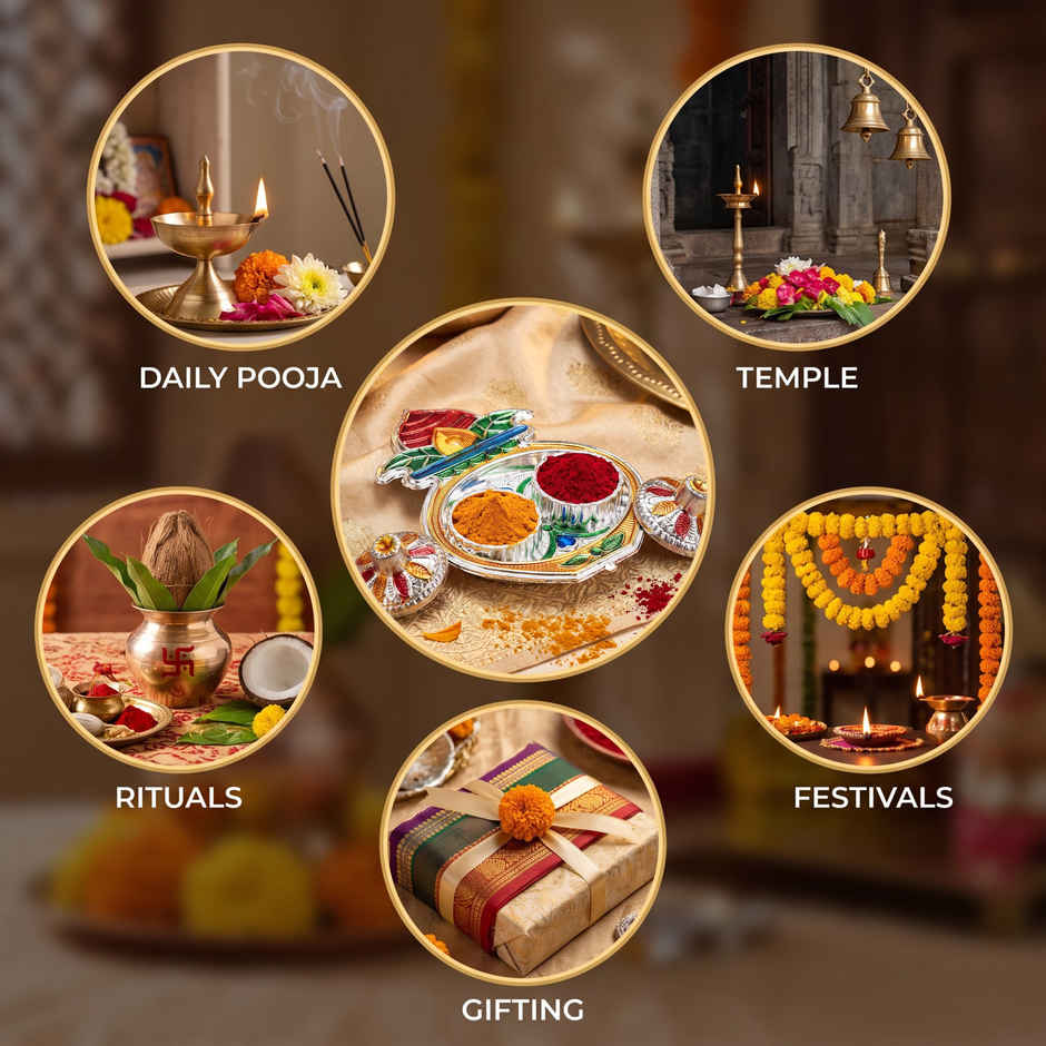 Puja Thali Kalasha Shape for Rakhi, Pooja, Home Temple & Festive Decor | From House of Cycle