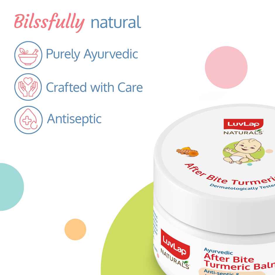 LuvLap After Bite Ayurvedic Turmeric Balm, Gives relief from Mosquito & insect Bites, 25g