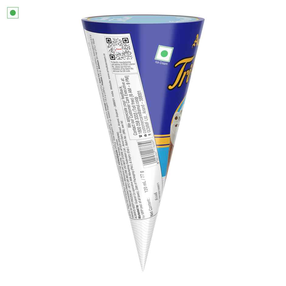 Amul Vanilla Tricone Ice Cream Cone - Buy at ₹30 Online | Instant ...