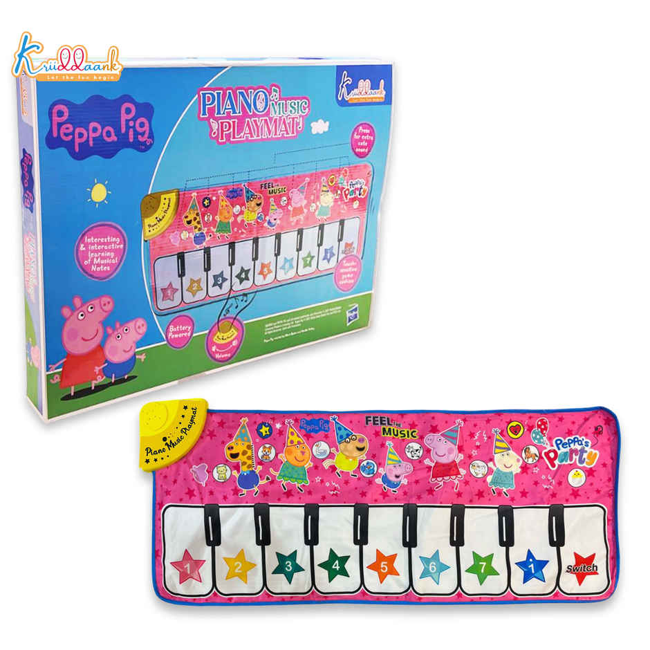 Kriiddaank Peppa Music Piano Playmat with 8 Music Modes & Animal Sounds Baby Playing Mat -108 x 38CM