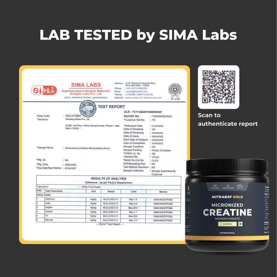 Nutrabay Gold Micronized Creatine Lemon