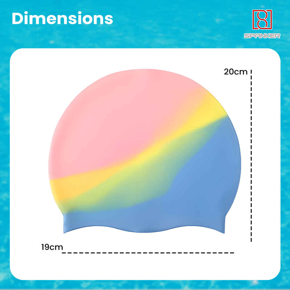 Spanker Sports Stretchable Silicone Swimming Cap, Comfortable Waterproof Swim Cap