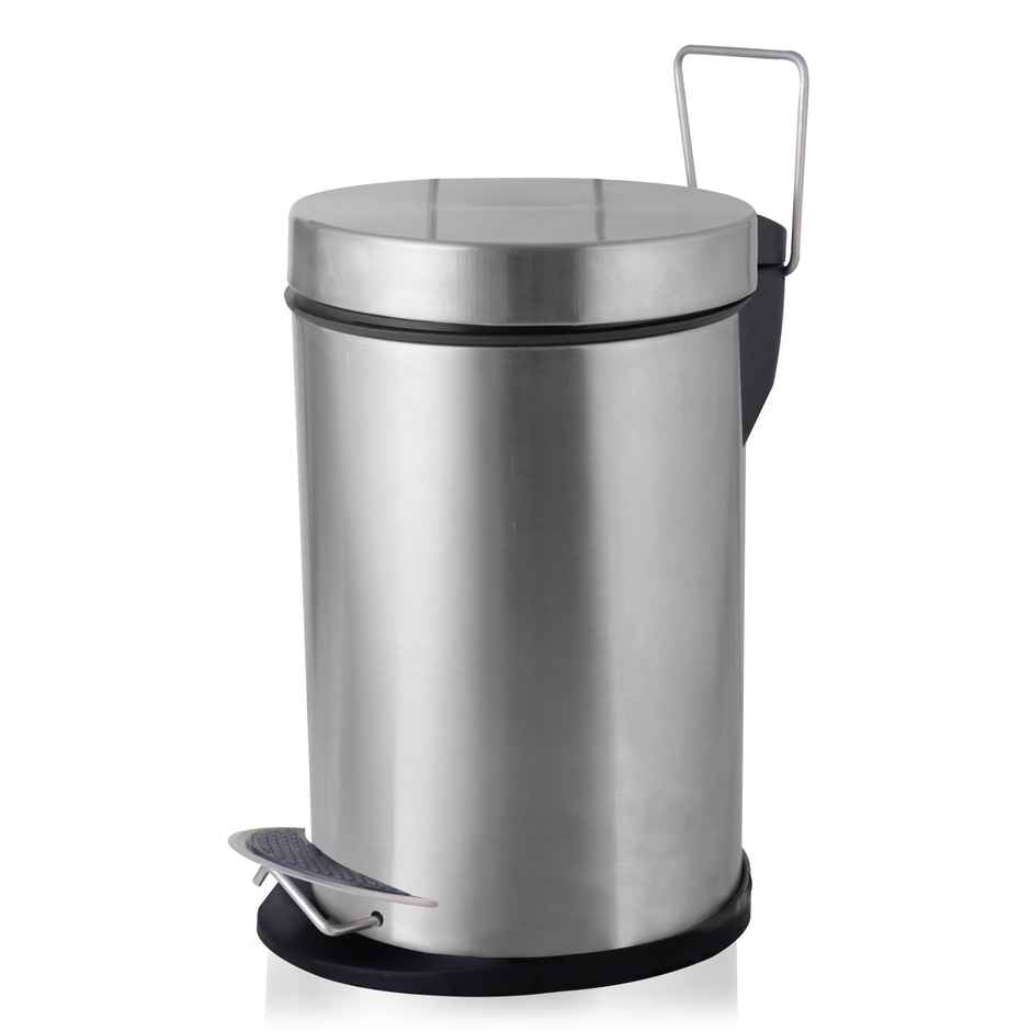 Robustt Stainless Steel Dustbin - 5 L | Silver