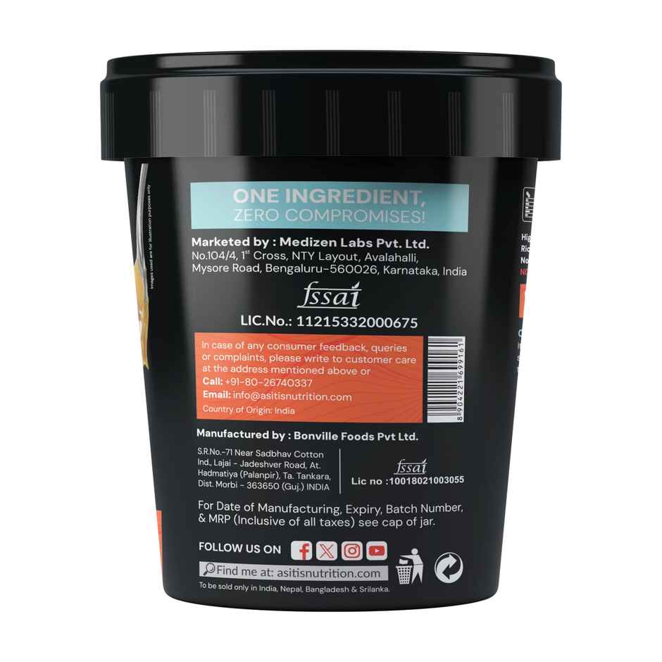 AS-IT-IS One Peanut Butter Crunchy - High Protein 1kg | Unflavoured (Crunchy)