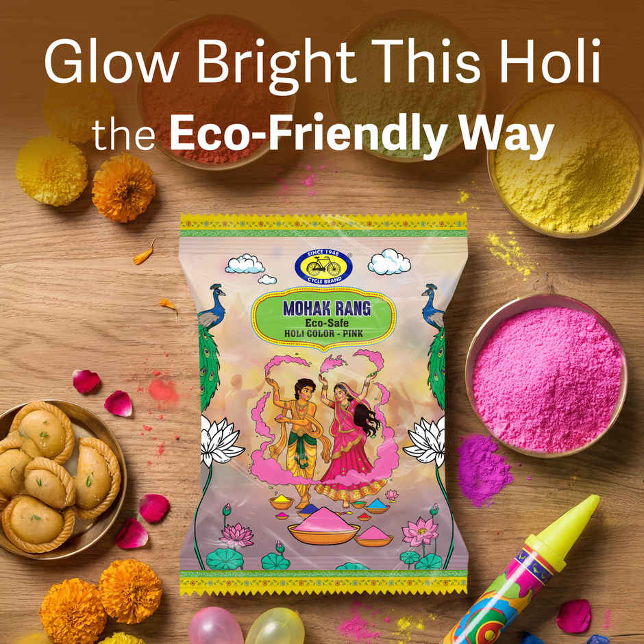 Mohak Rang Eco-Safe Holi Colour Pink | Cycle