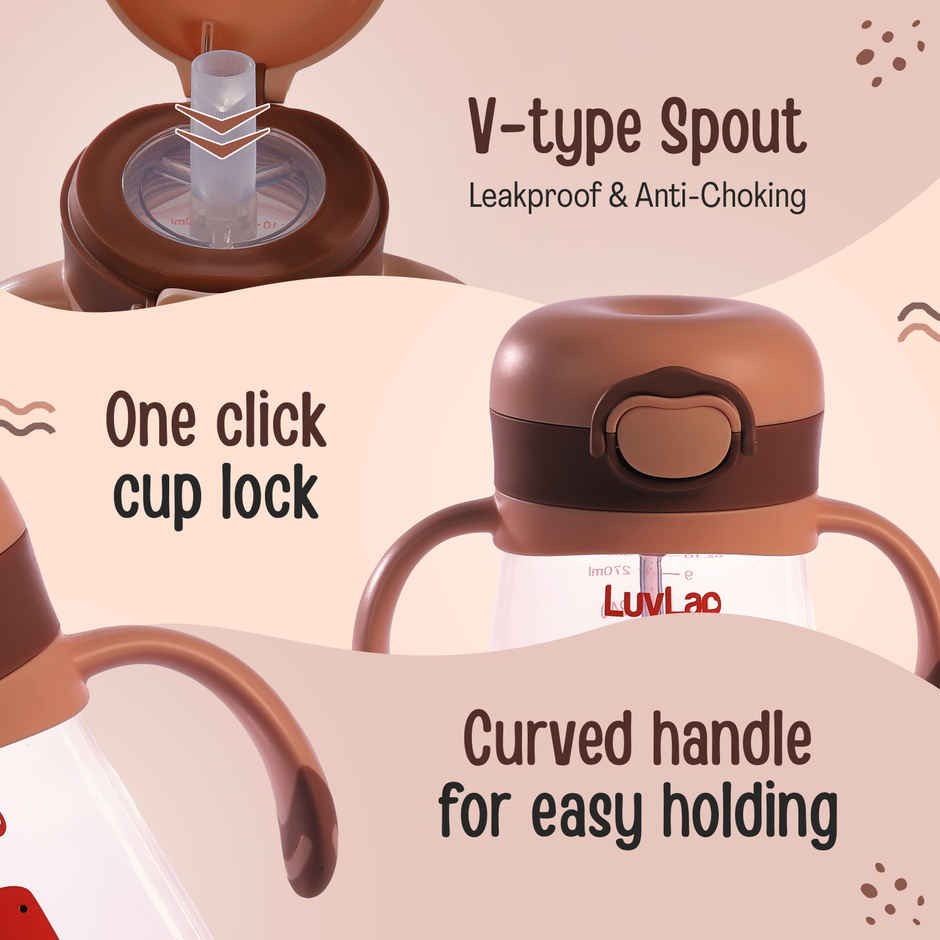 Luvlap Straw Sipper Cup with Handle | 300 ml