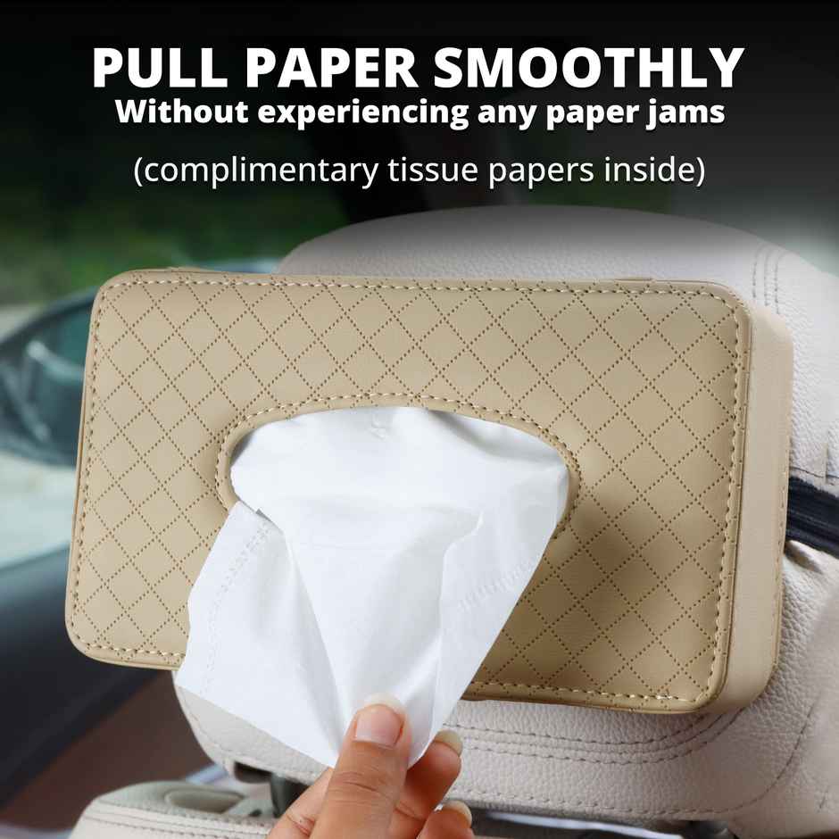 Robustt Plastic Tissue Holder | Beige
