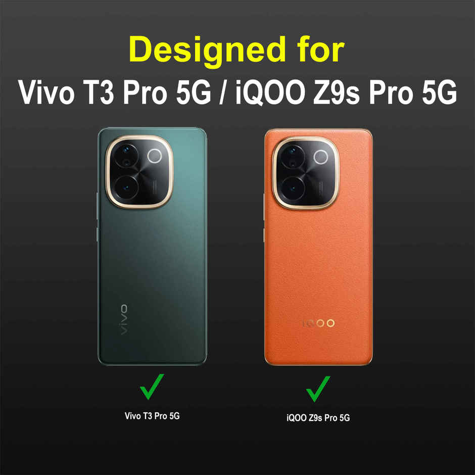 Zapcase Back Cover for Vivo T3 Pro 5G | Magic-Black