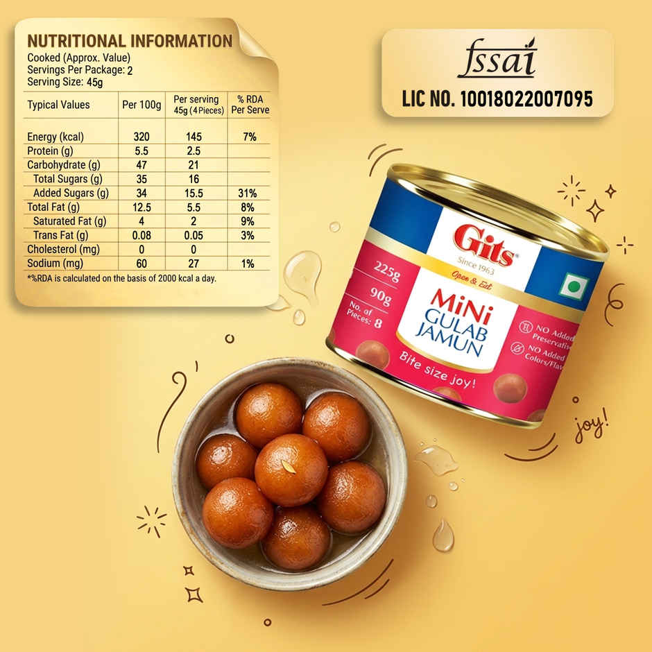 Gits MiNi Gulab Jamun Open & Eat Tin | Soft & Sweet