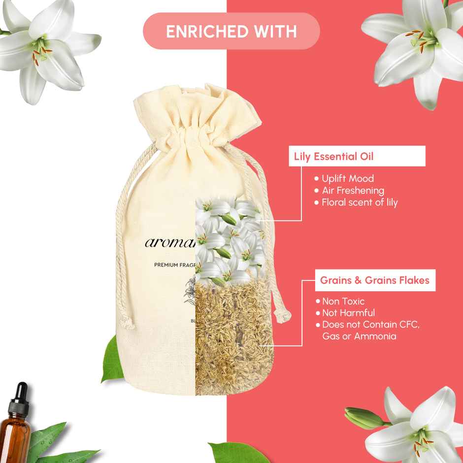Aromahpure Premium Car Perfume Fragrance Flakes - Bliss - Floral Lilly | Last Upto 30 days
