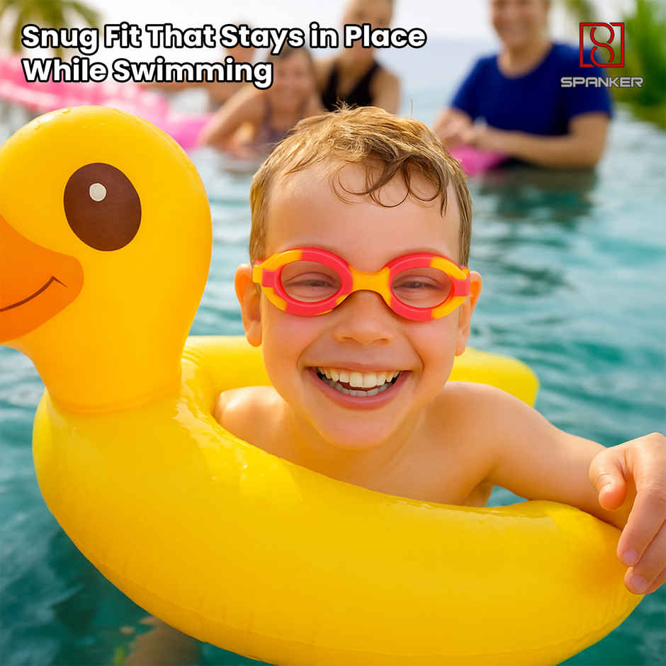 Spanker Sports Kids Swimming Goggles, Anti-Fog UV Lens & Adjustable Strap Girls