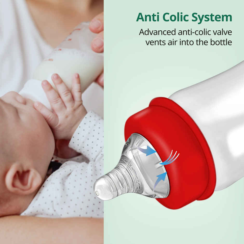 LuvLap Anti Colic Natura Flo Teat Nipple for Wide Neck Bottle Variable Flow 9m