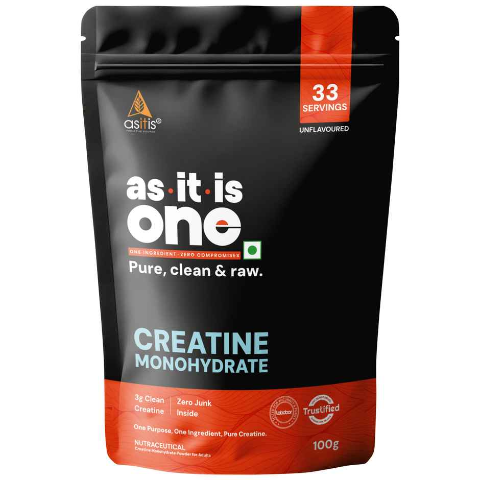 As-It-Is Nutritionconcentrate 80% - Whey Protein (1kg) & As-It-Is Nutrition Pure Creatine Monohydrate For Muscle Building (100g) Combo