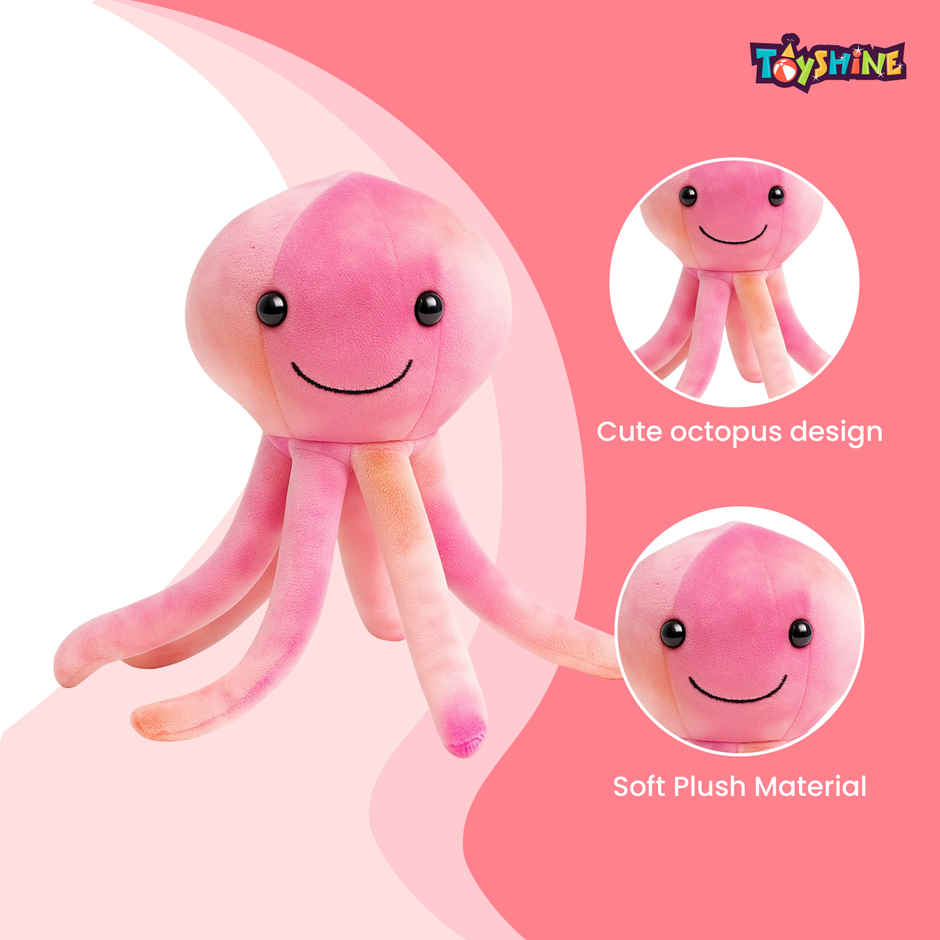 Spanker Octopus Soft Toy | Cute Tie Dye Plush for Kids Room Decor | Pink - 30 cm