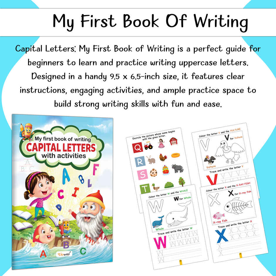 My First Book Of Writing Capital Letters with Activities | Preschool Writing Workbook for Ages 3-12