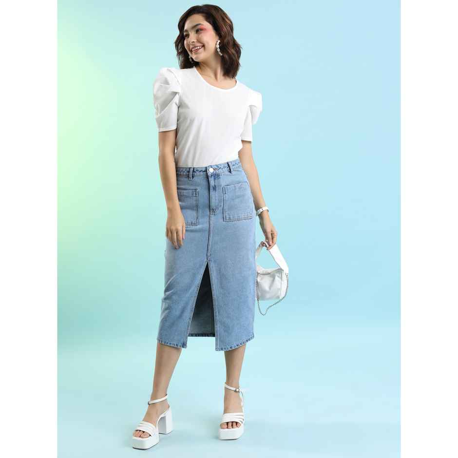 Tokyo Talkies Women's Puff Sleeve Top | White - S