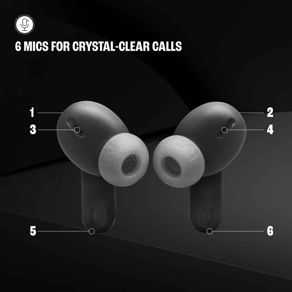 JBL Tune Beam 2 TWS Earbuds | ANC | 48H Battery | 6-Mics | IP54 | Wireless | Black
