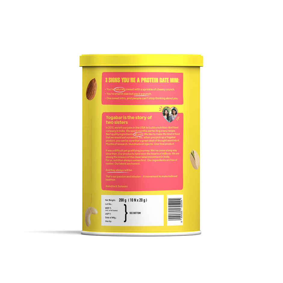 Yoga Bar Protein Date Minis Choco Dip | High Fibre | No Added Preservatives | Dates and Nuts