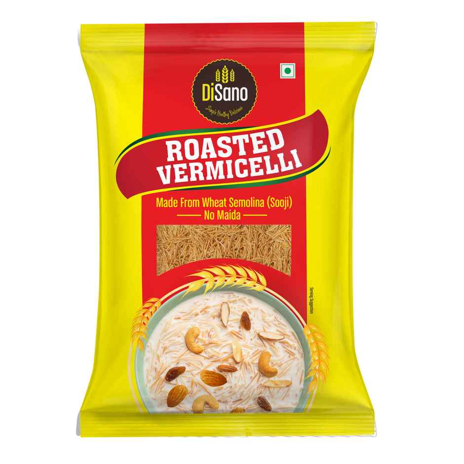 Disano Roasted Wheat Vermicelli | No Maida | Cholesterol Free | Unflavored