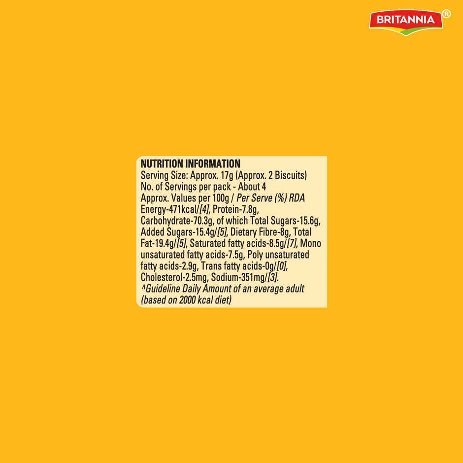 Britannia Nutrichoice Oats Orange & Almond Biscuits | Maida-free and Trans Fat-free