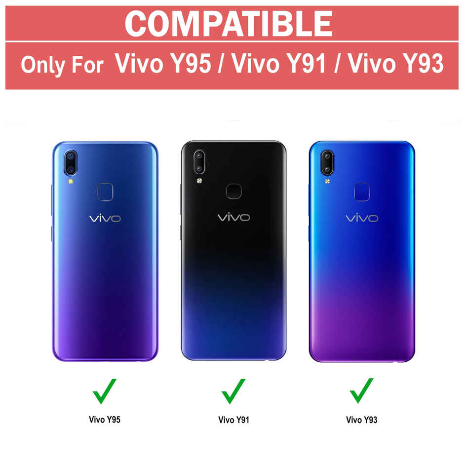 Zapcase Back Cover for Vivo Y95, Vivo Y93, Vivo Y91 | Matte-Black
