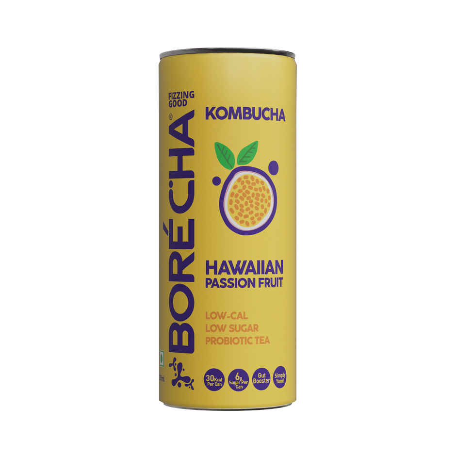 Borecha Hawaiian Passionfruit Low Sugar Probiotic Kombucha