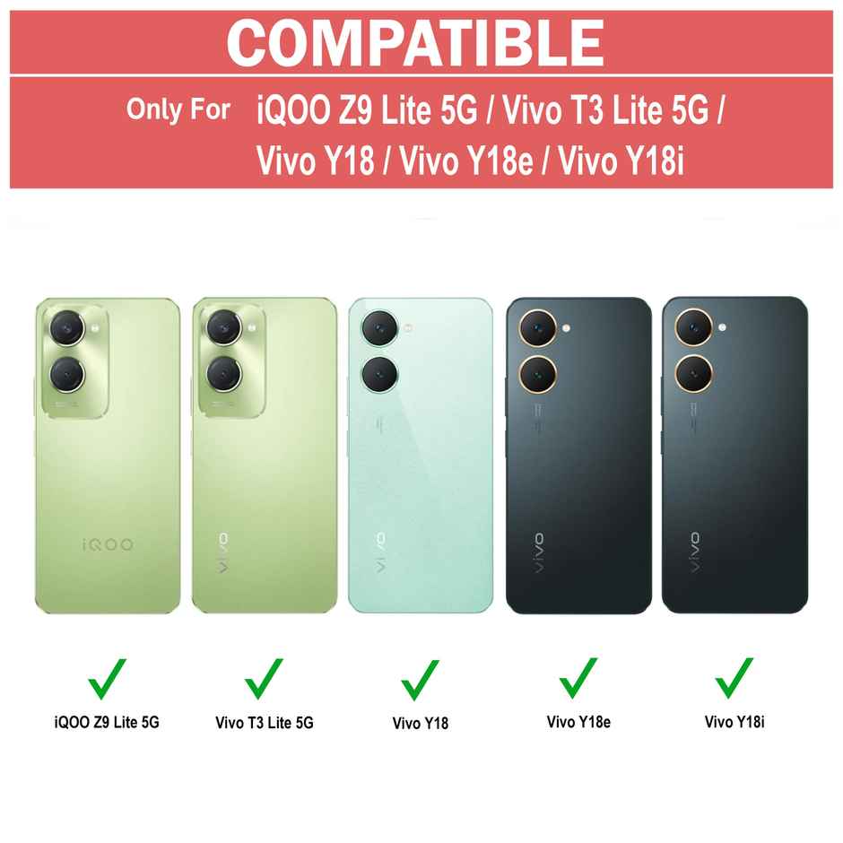 Zapcase Back Cover for iQOO Z9 Lite 5G | Matte-Black