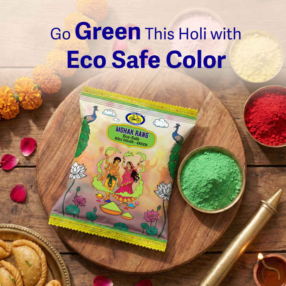 Mohak Rang Eco-Safe Holi Colour | Green | Cycle