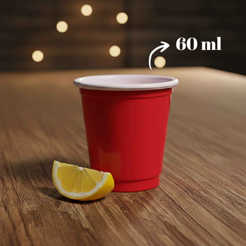 Disposable Premium Beer Pong Party Shot Glasses | Party Needs | Red - 60 ml | Propcon