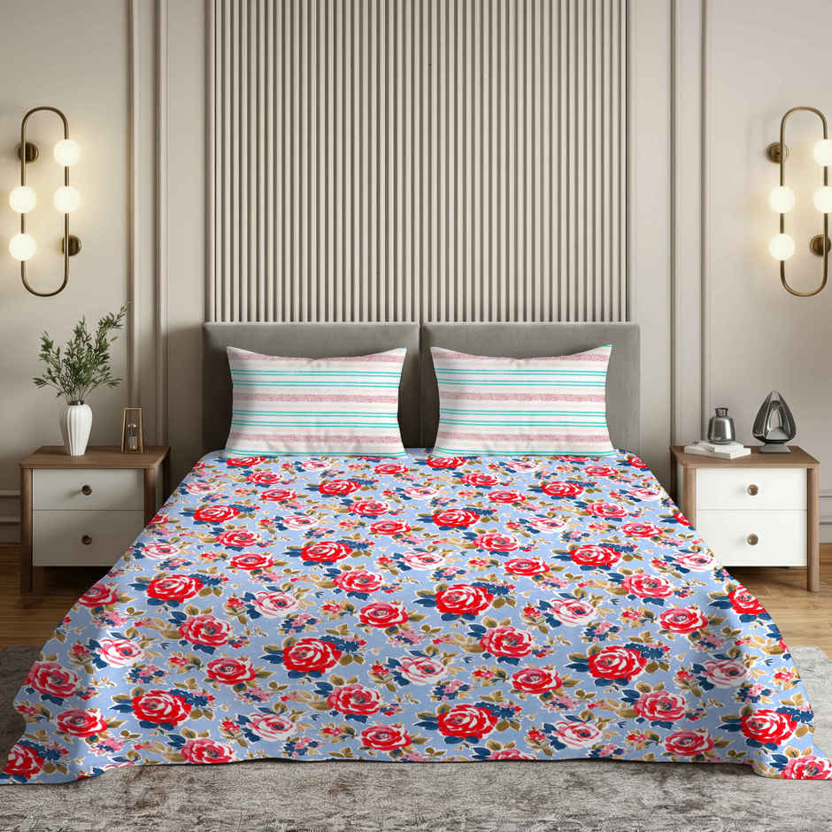 Dream Living 135 GSM King Bedsheet Set |275 x 275 cm| With 2 Pillow Covers