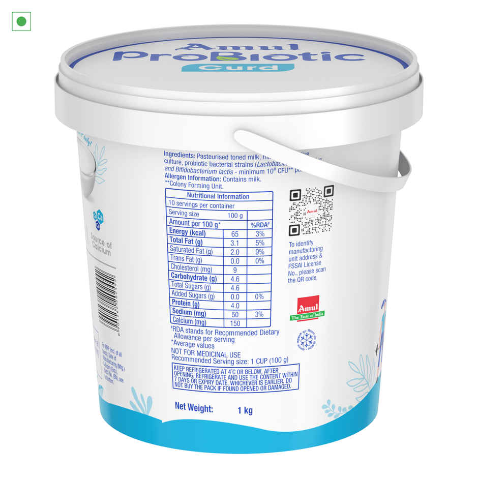 Amul Probiotic Dahi Bucket - Buy at ₹115 Online | Instant Delivery - Zepto
