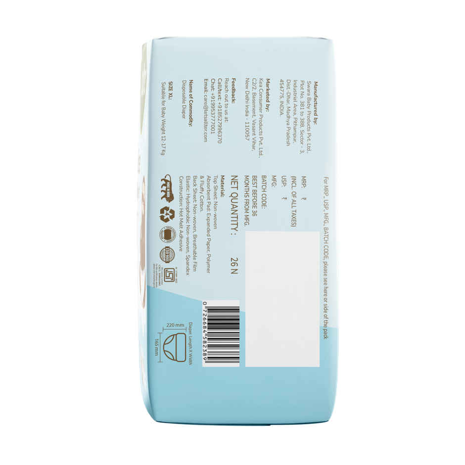 allter Breeze Baby Diaper Pants | 12-17 kg | XL | 26 pcs