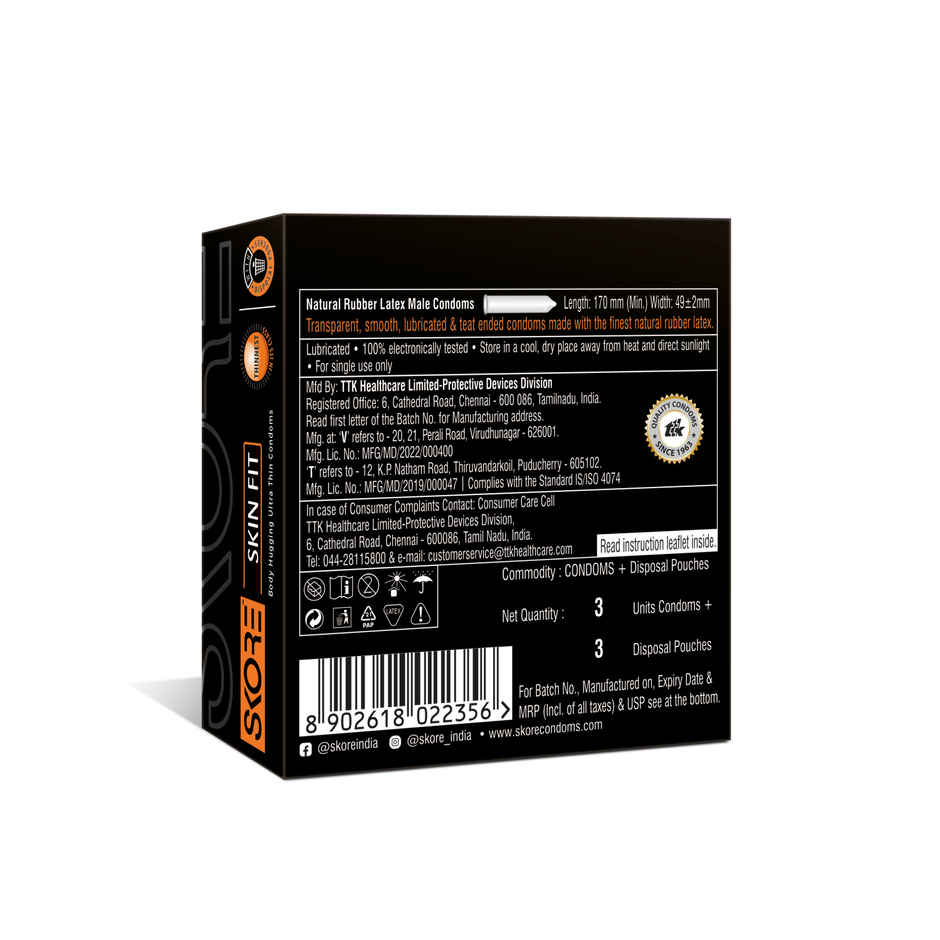 Skore Skin Fit Ultra Thin condom 3's