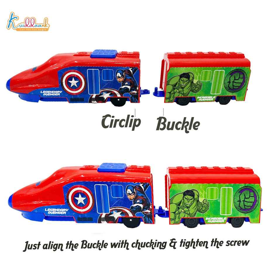 Kriiddaank Marvel Avengers RC Train Toy with Remote Control, Lights and Sounds, Rechargeable EMU